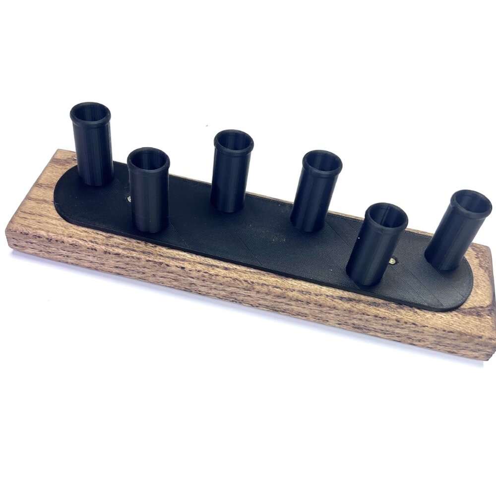 #13 Custom 6 Pen holder Free Shipping w/adapters - Oak base